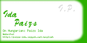 ida paizs business card